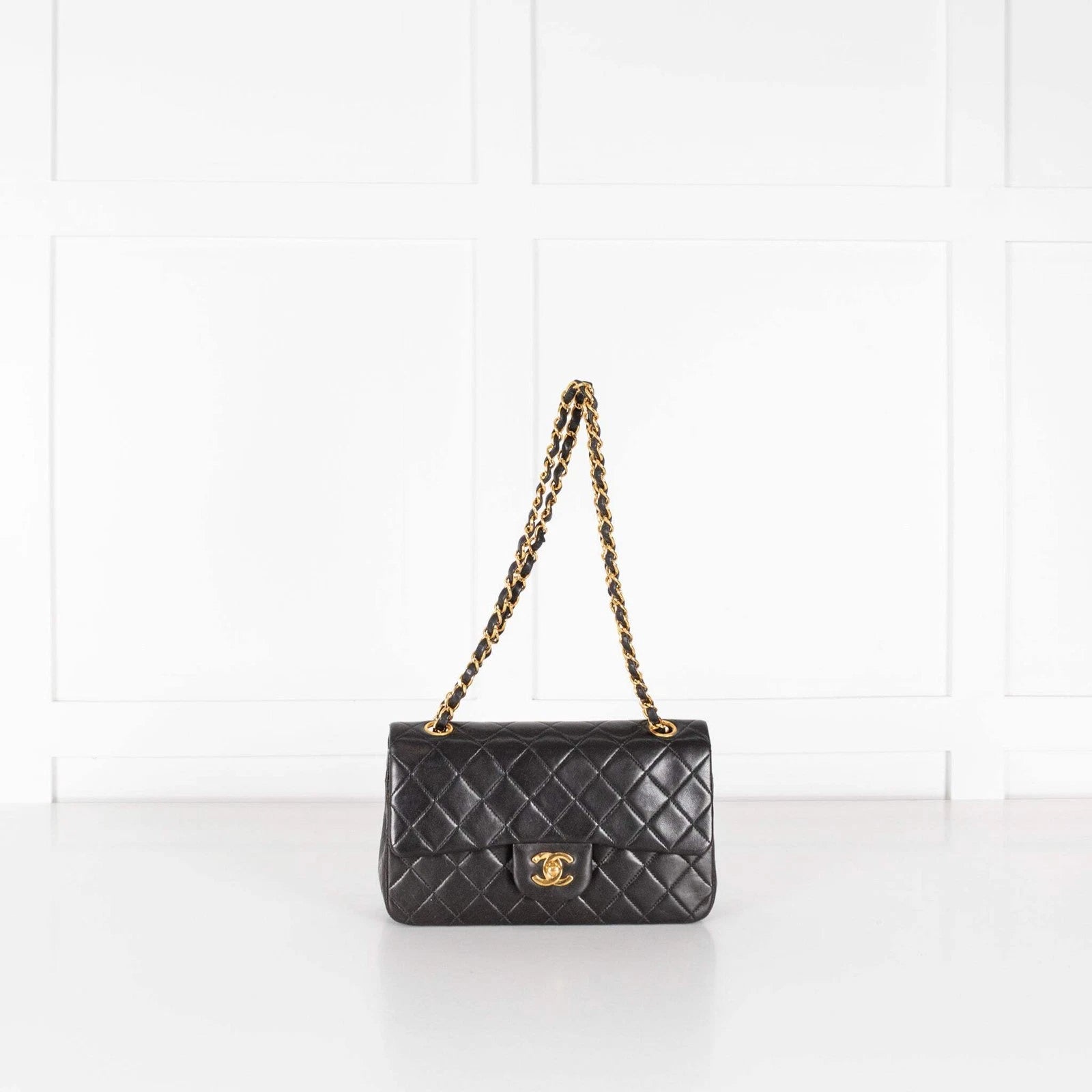 Chanel Small Black Lambskin Vintage Classic Flap Bag 1996-1997