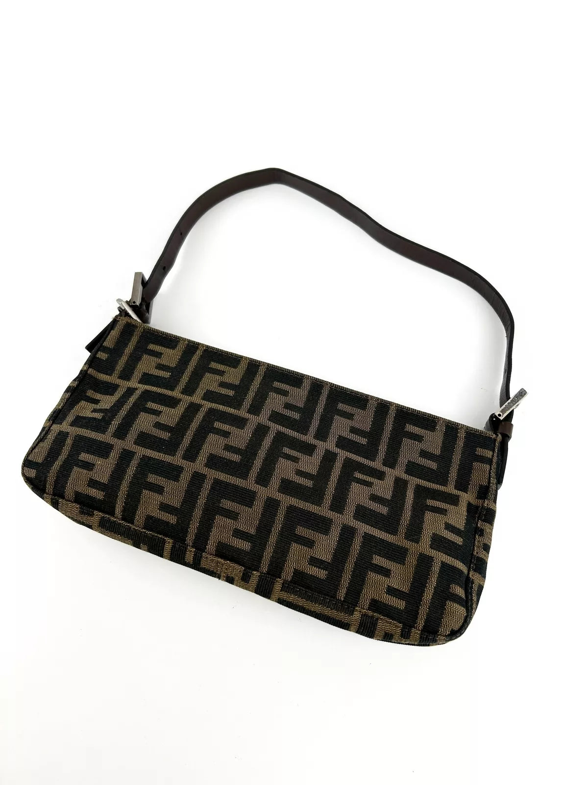 Vintage Fendi Zucca Monogram Baguette Shoulder Bag Early 2000s