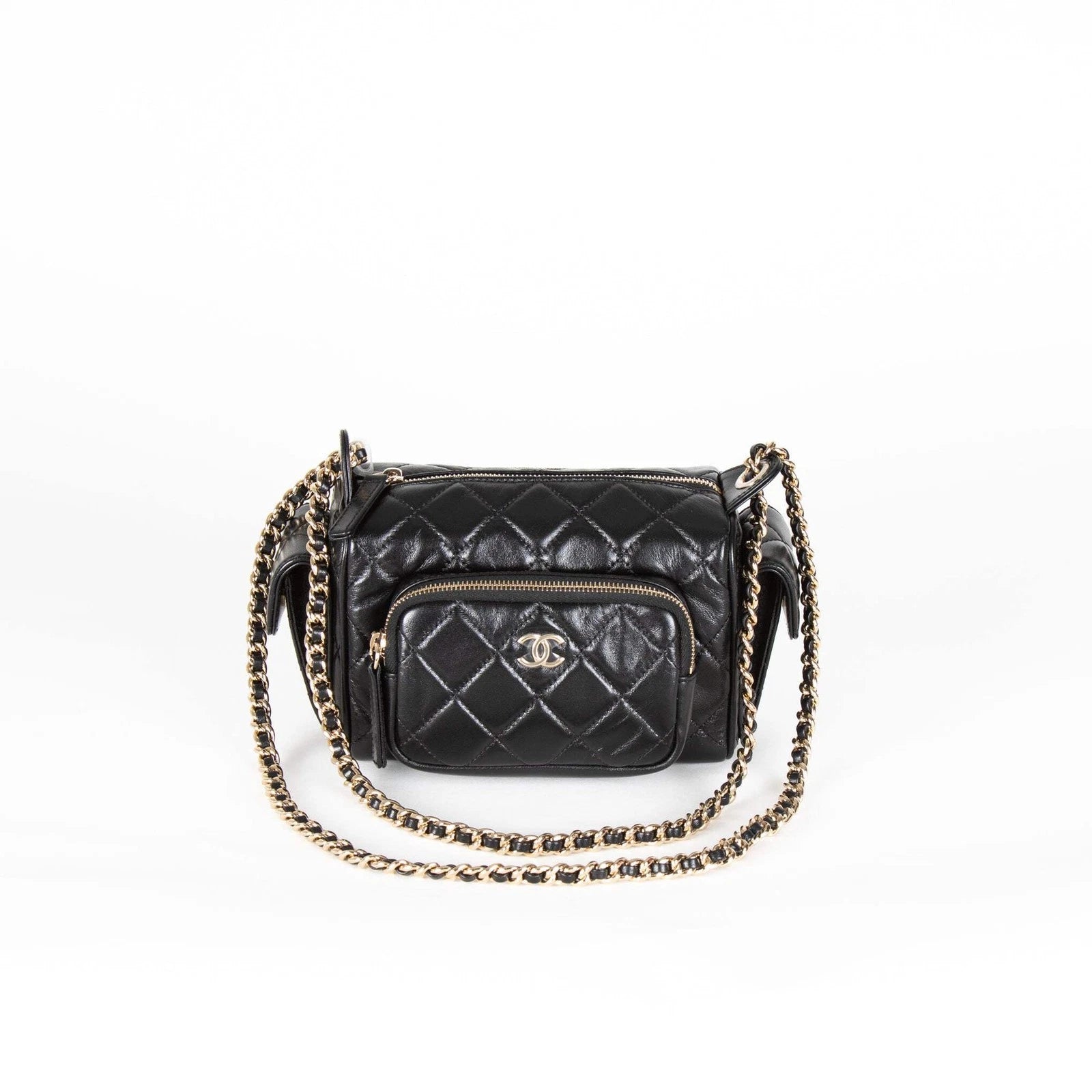 Chanel Black Quilted Small Multi Pocket Camera Bag 2024