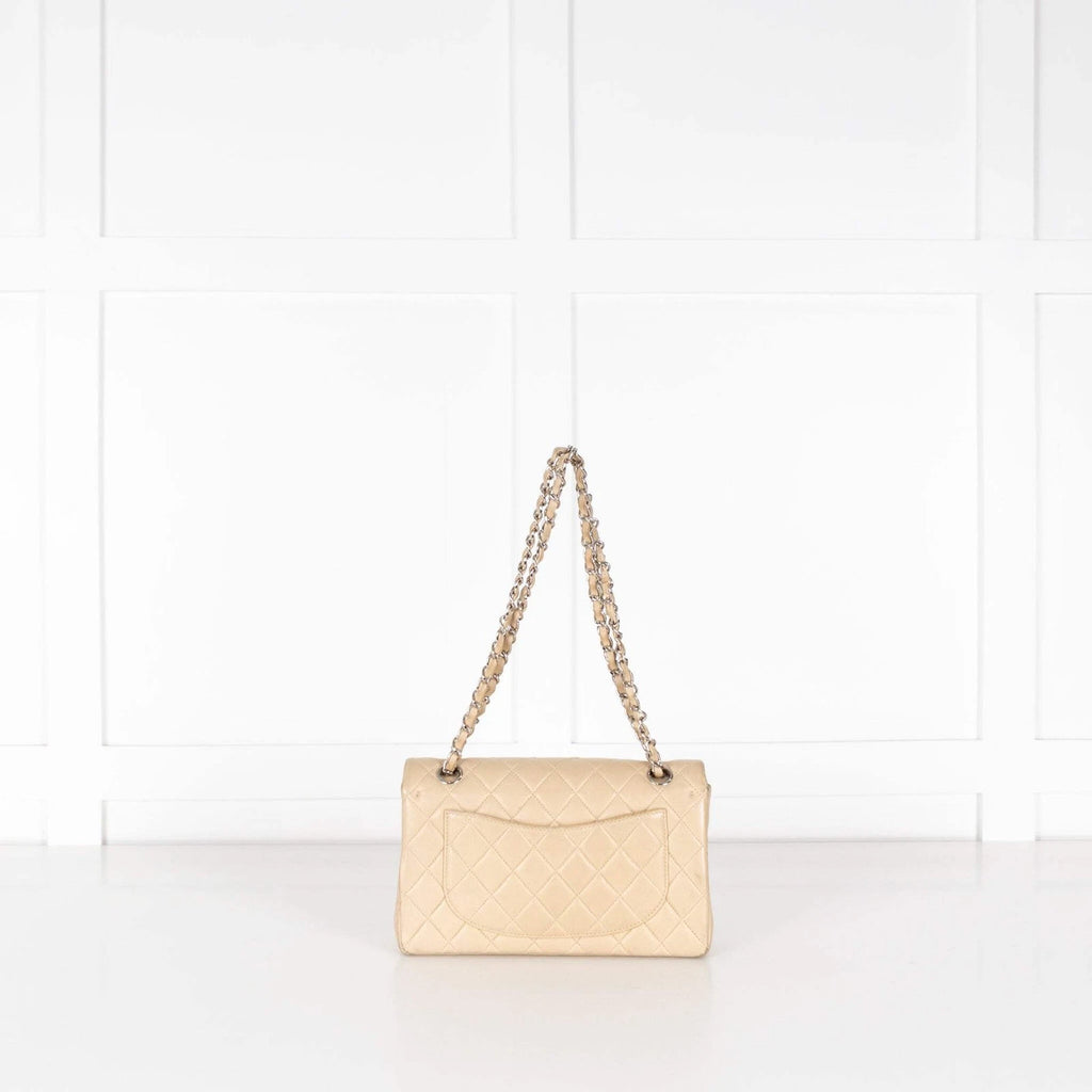 Chanel Small Beige Lambskin Vintage Classic Flap Bag 1997-1999