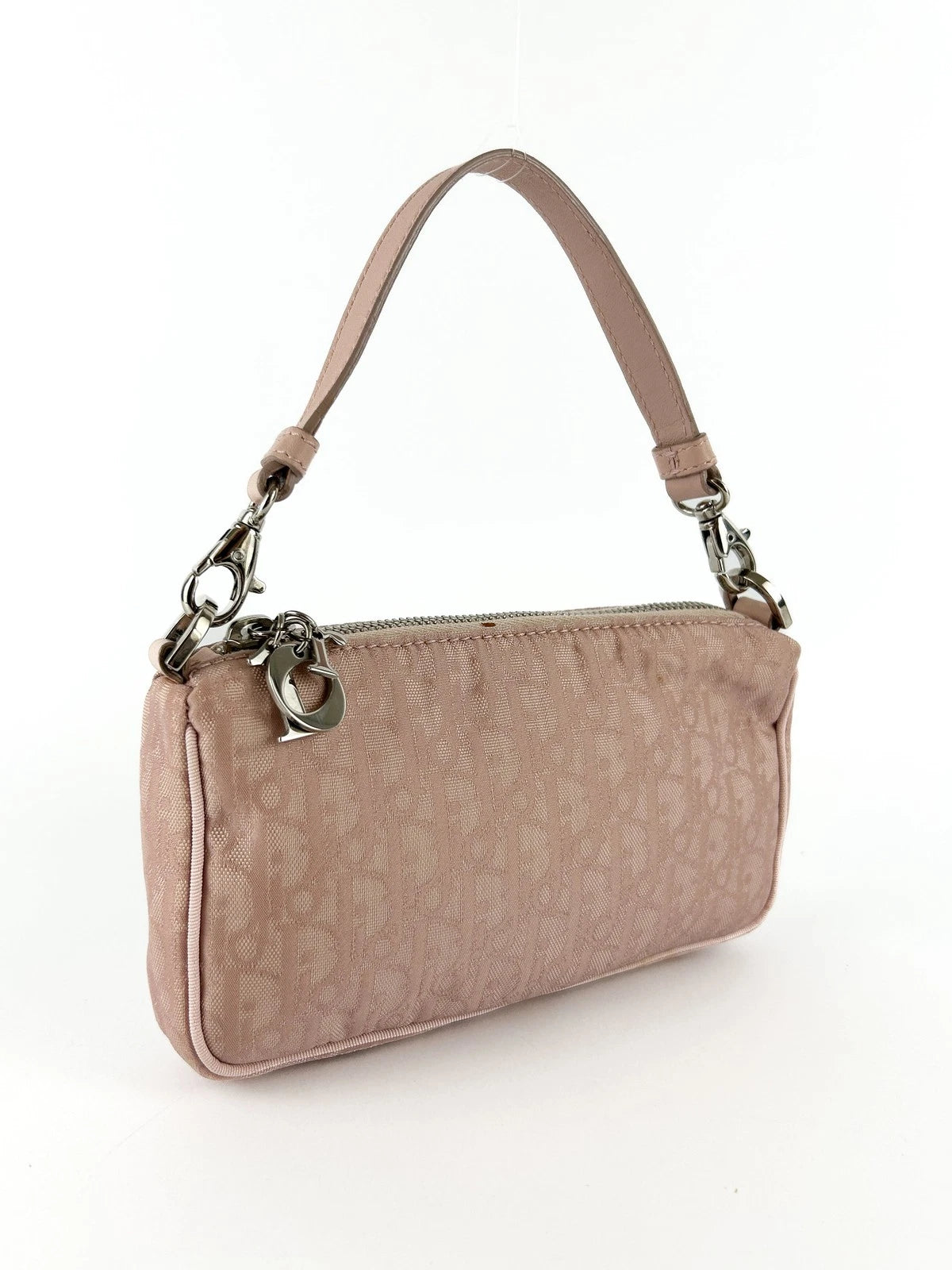 Vintage Christian Dior Girly Pink Monogram Mini Pochette Early 2000s