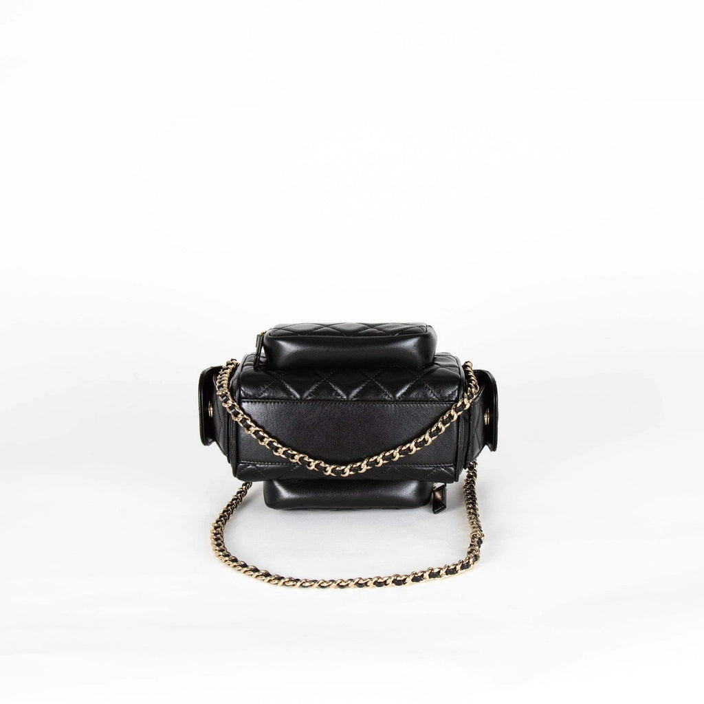 Chanel Black Quilted Small Multi Pocket Camera Bag 2024