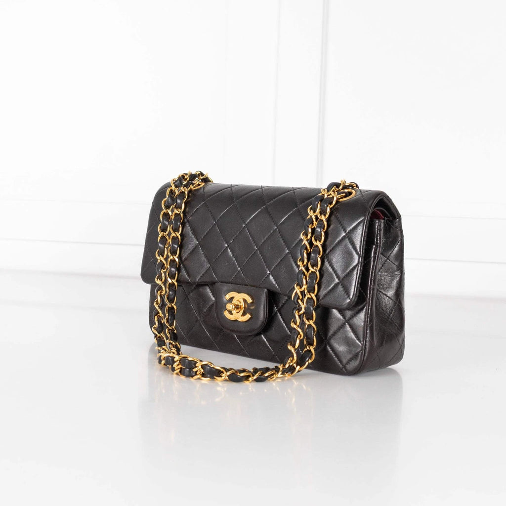 Chanel Small Black Lambskin Vintage Classic Flap Bag 1996-1997