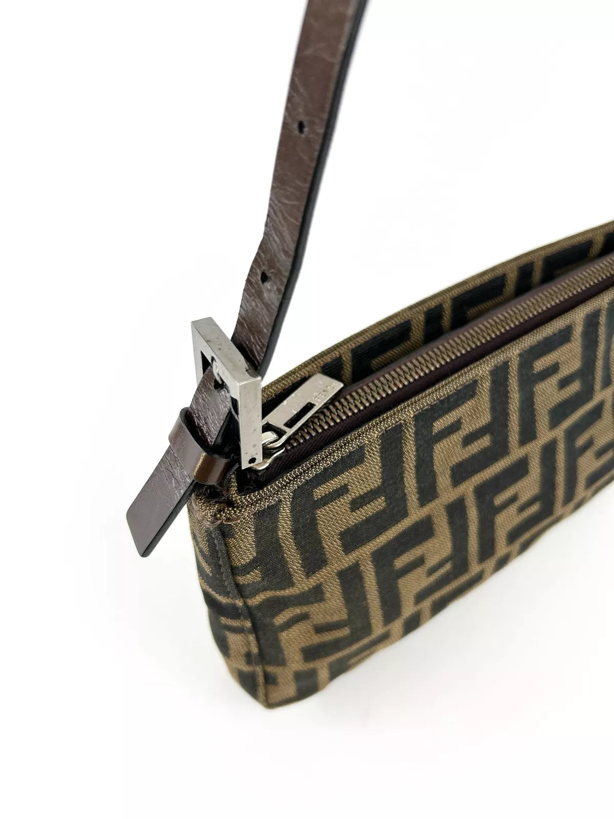 Vintage Fendi Zucca Monogram Baguette Shoulder Bag Early 2000s