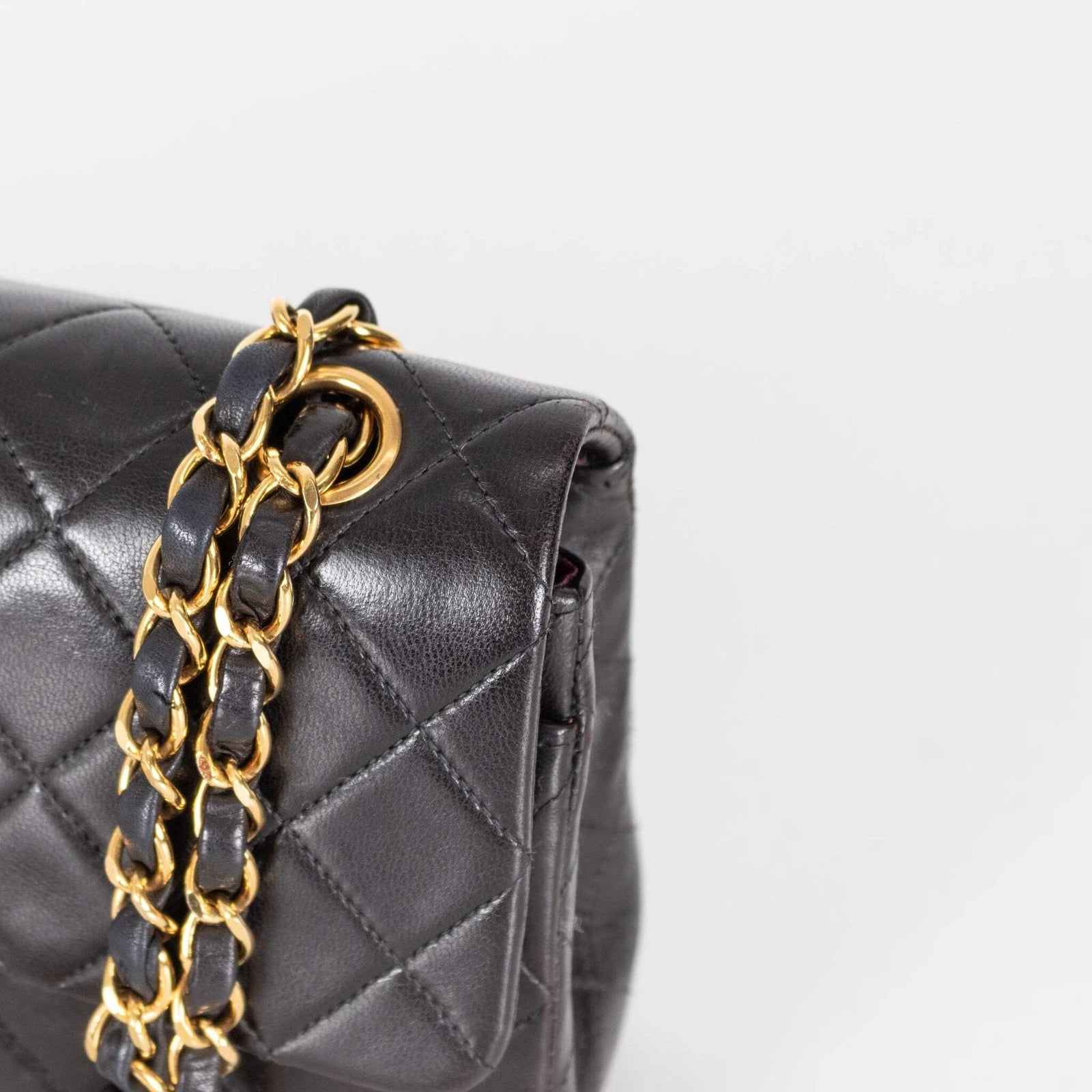 Chanel Small Black Lambskin Vintage Classic Flap Bag 1996-1997