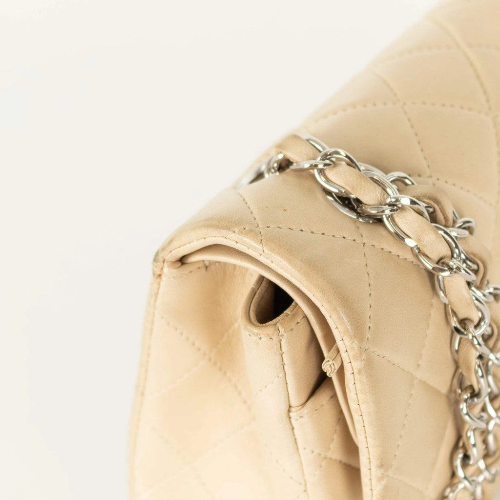 Chanel Small Beige Lambskin Vintage Classic Flap Bag 1997-1999