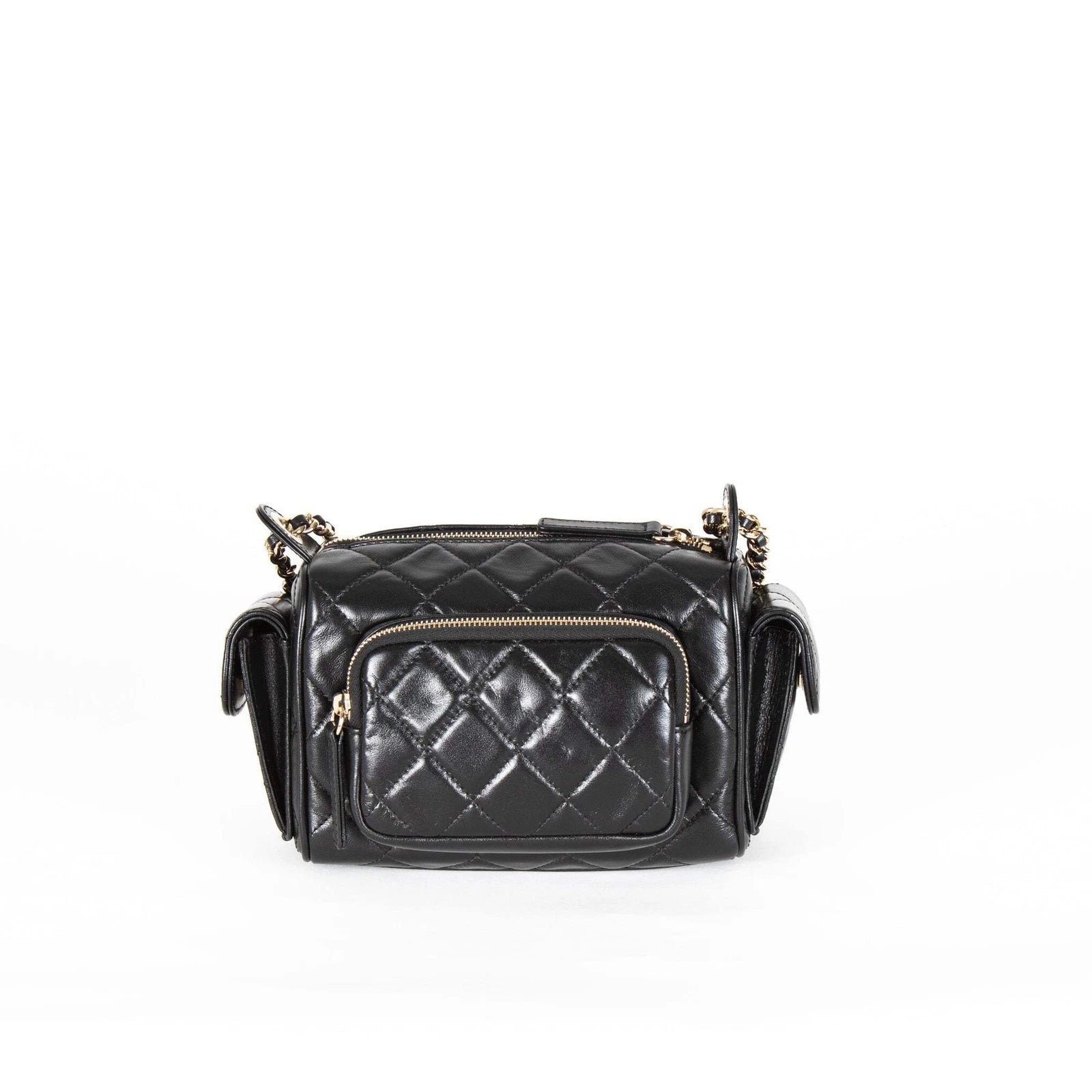 Chanel Black Quilted Small Multi Pocket Camera Bag 2024