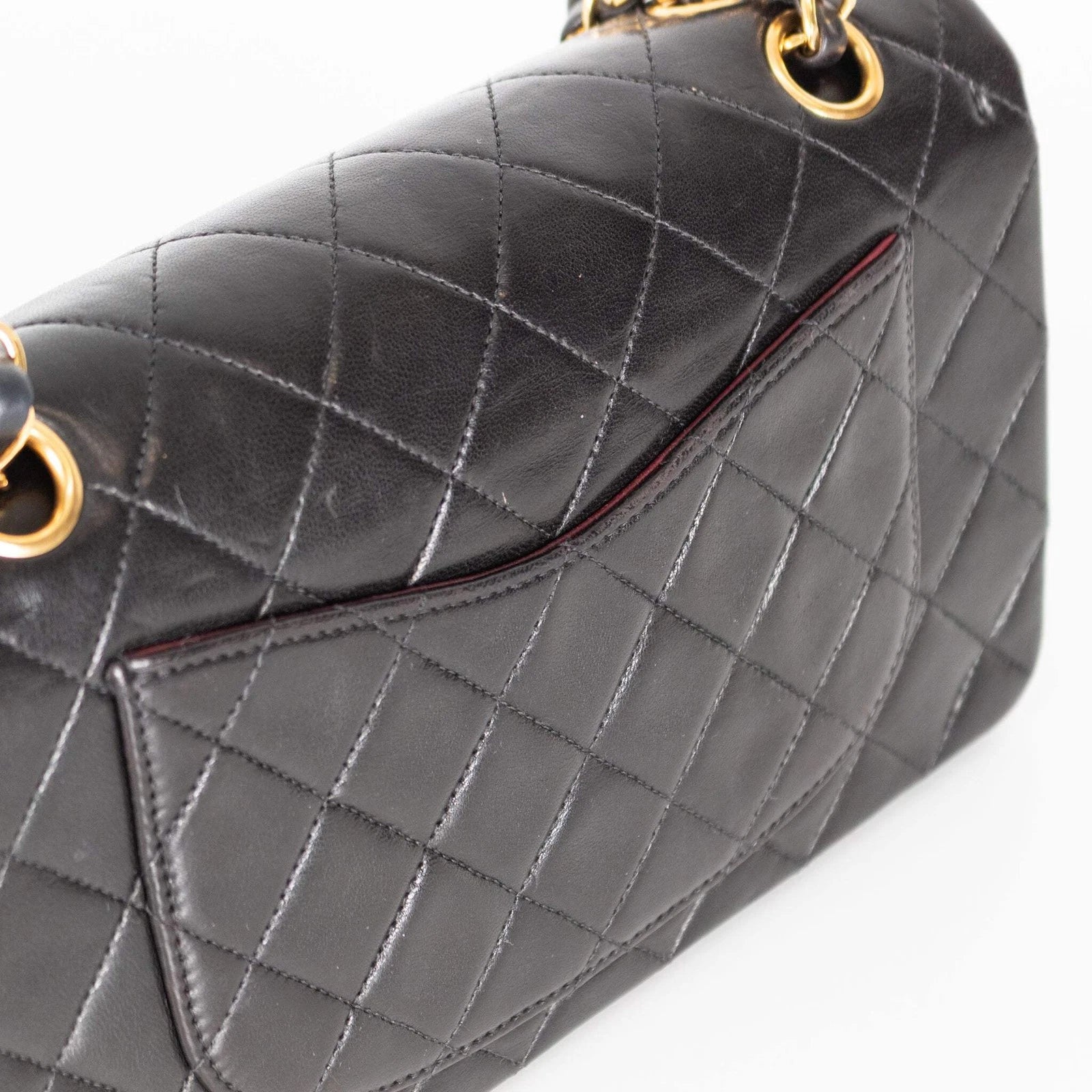 Chanel Small Black Lambskin Vintage Classic Flap Bag 1996-1997