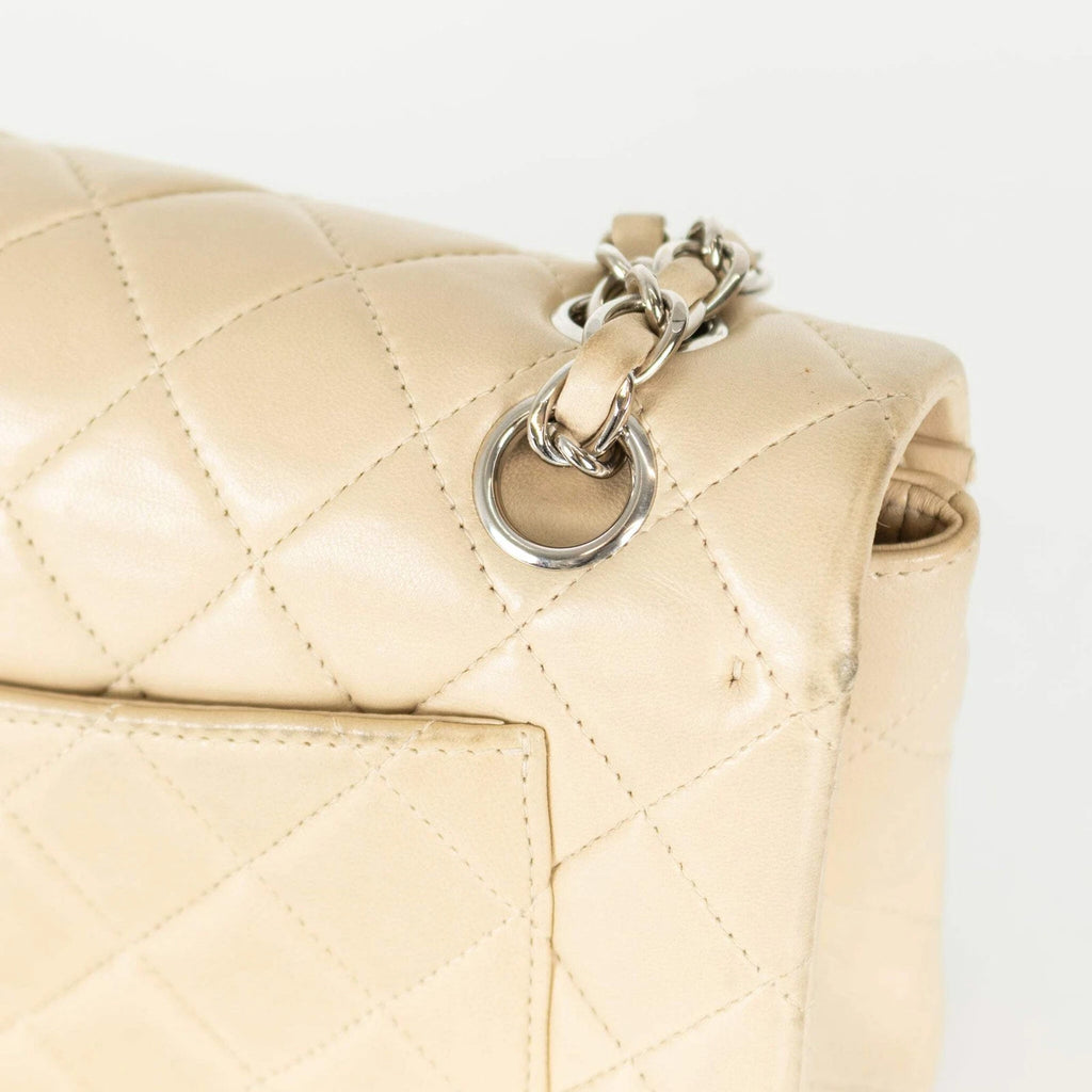 Chanel Small Beige Lambskin Vintage Classic Flap Bag 1997-1999