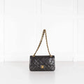 Chanel Small Black Lambskin Vintage Classic Flap Bag 1996-1997