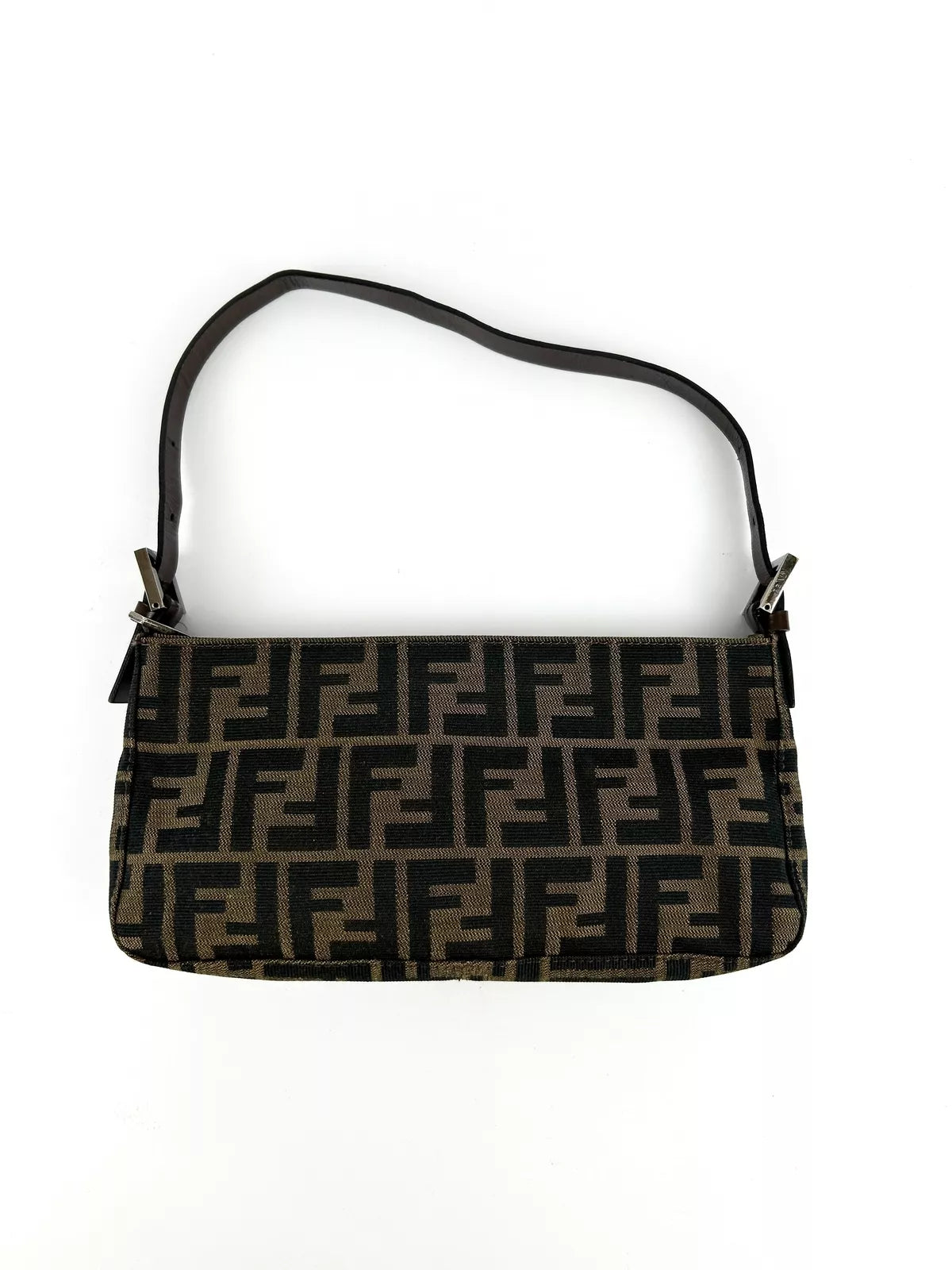 Vintage Fendi Zucca Monogram Baguette Shoulder Bag Early 2000s