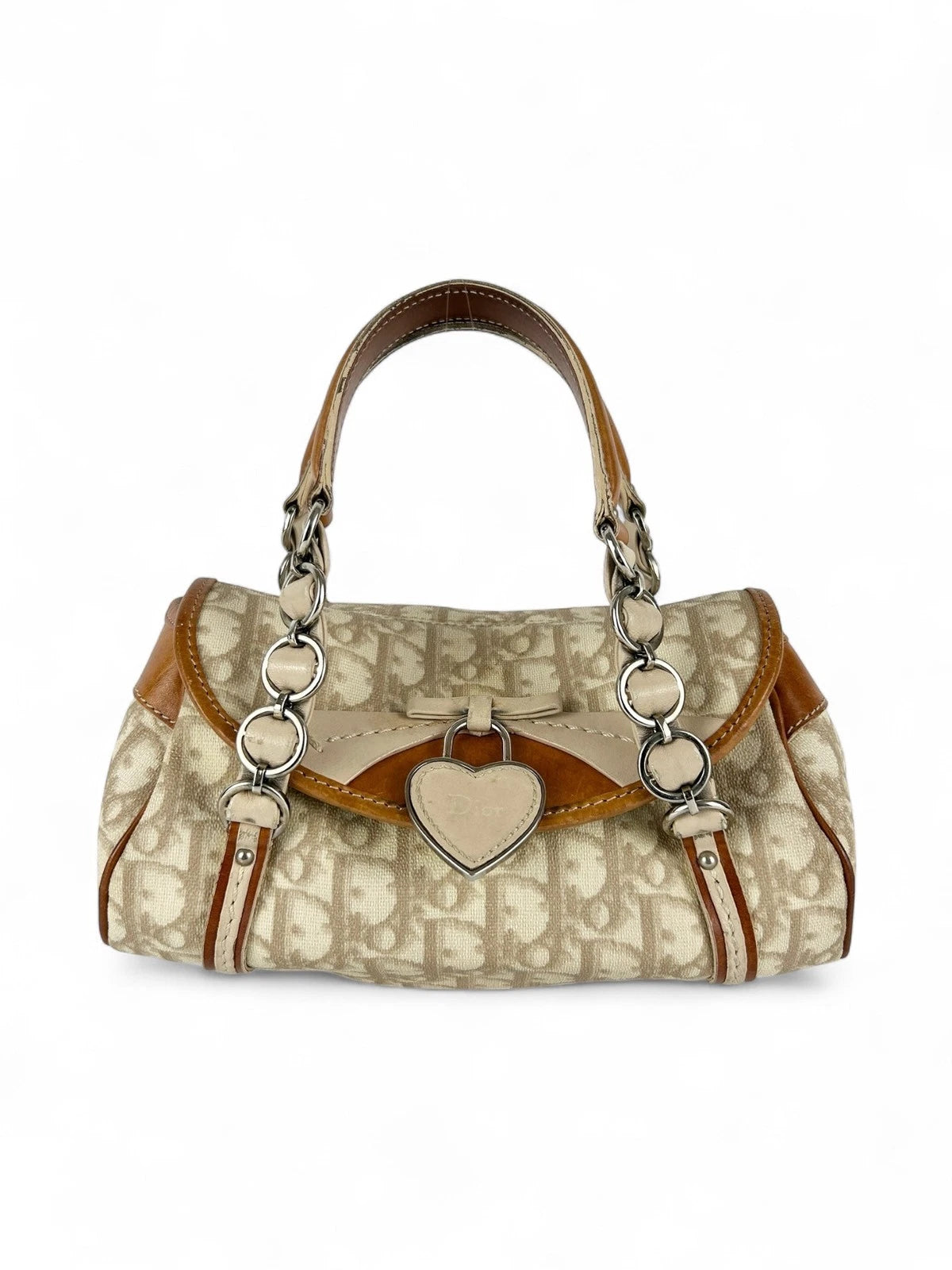 Vintage Christian Dior Trotter Heart Charm Mini Handbag Early 2000s