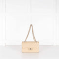 Chanel Small Beige Lambskin Vintage Classic Flap Bag 1997-1999